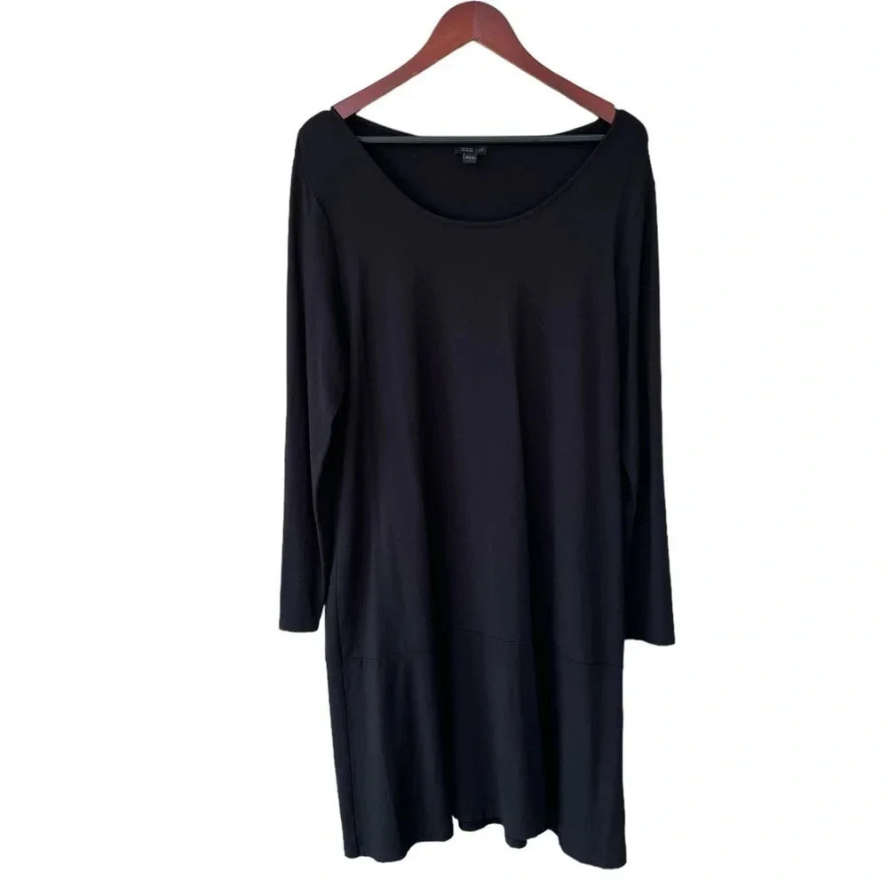 J.Jill Dress Size L Black Wearever Collection Pullover Long Sleeve‎ Casual
